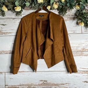 Women's Blashe Size Small Lightweight Faux Suede Leather Open Cardigan NWT